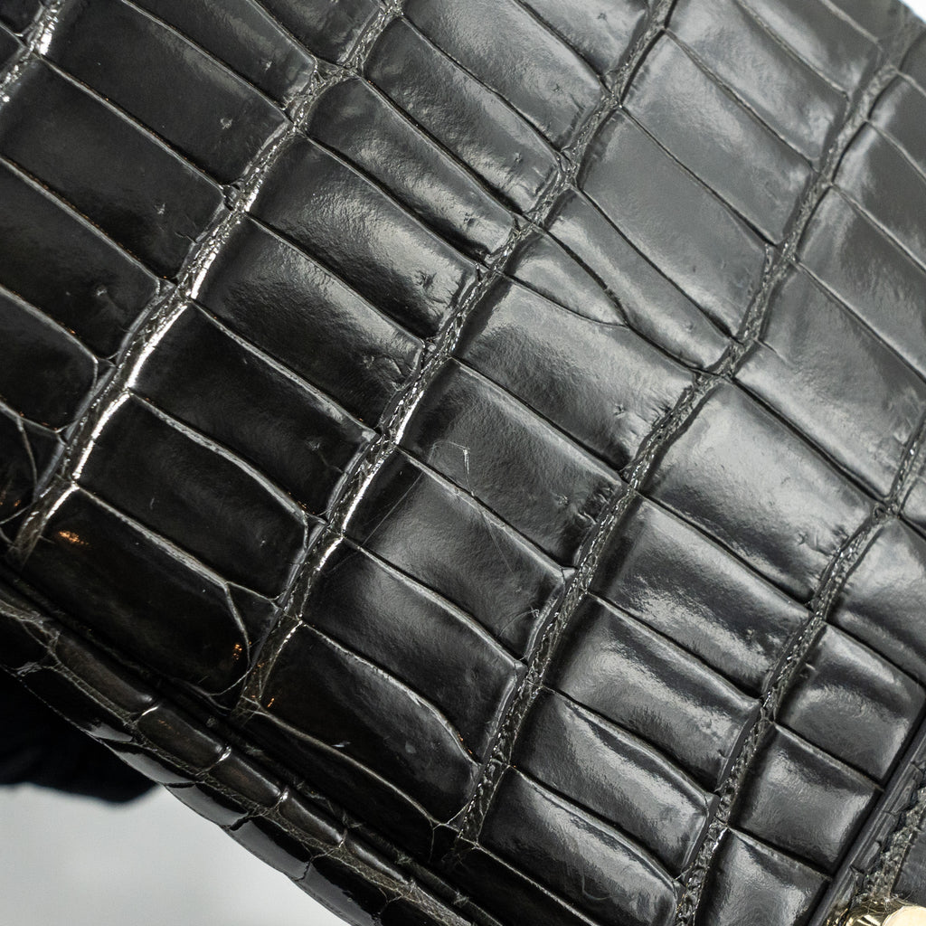 HERMES BIRKIN 25 SHINY CROCODILE NILOTICUS 88 GRAPHITE GHW