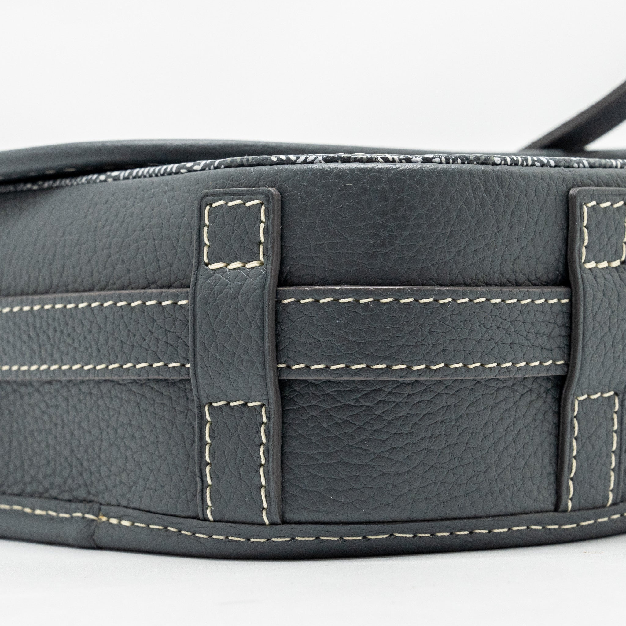 BELVEDERE PM MESSENGER BAG GOYARDINE CANVAS CALFSKIN GREY SHW