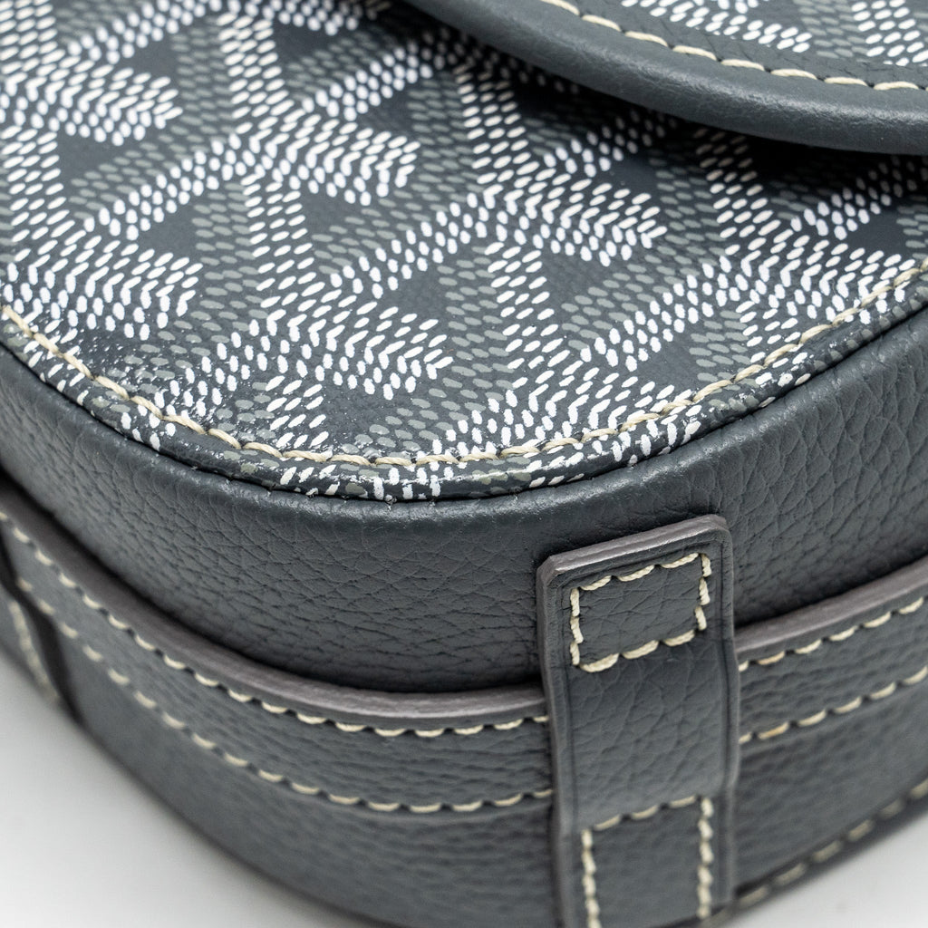 BELVEDERE PM MESSENGER BAG GOYARDINE CANVAS CALFSKIN GREY SHW