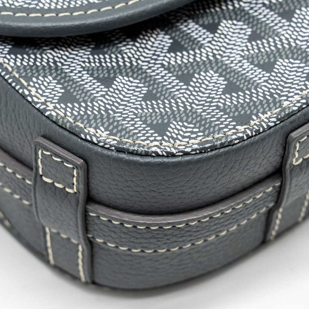 BELVEDERE PM MESSENGER BAG GOYARDINE CANVAS CALFSKIN GREY SHW