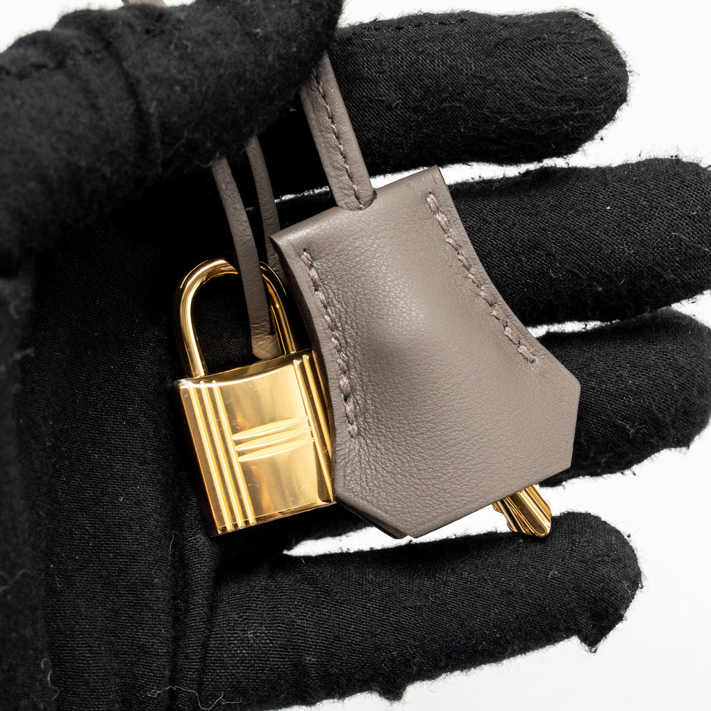 HERMES BIRKIN 25 SWIFT 8F GRIS ETAIN GHW