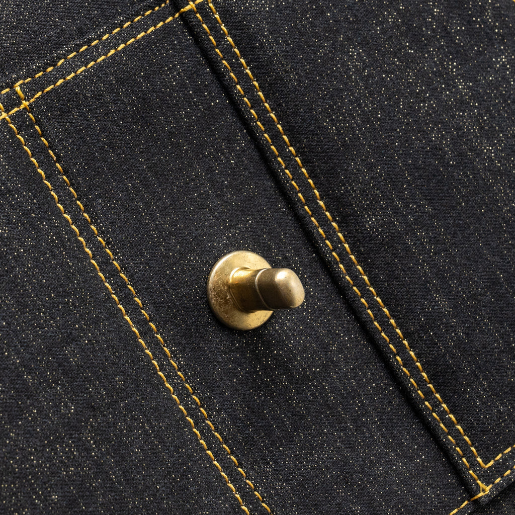 23S FLAP BACKPACK DENIM DARK BLUE WITH BRUSHED GHW (MICROCHIP)