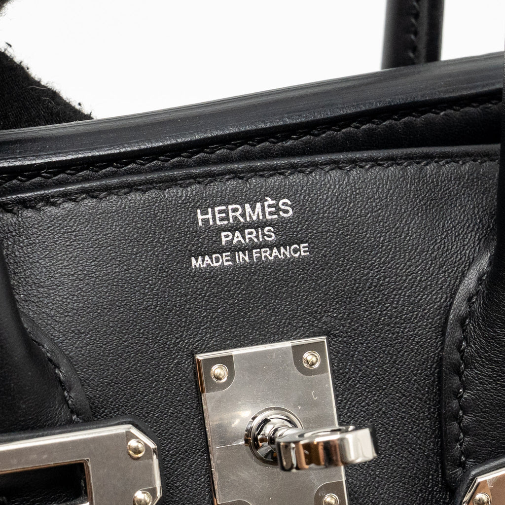 HERMES BIRKIN 25 TOILE SWIFT/CANVAS ECRU-NOIR/NOIR SHW