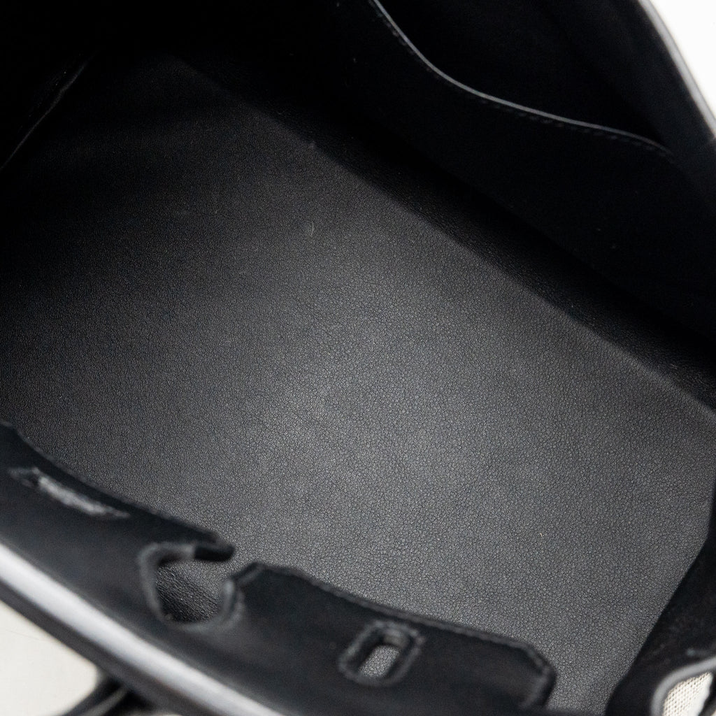 HERMES BIRKIN 25 TOILE SWIFT/CANVAS ECRU-NOIR/NOIR SHW