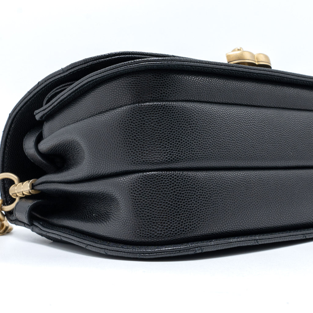 MESSENGER BAG CAVIAR BLACK BRUSHED GHW (MICROCHIP)