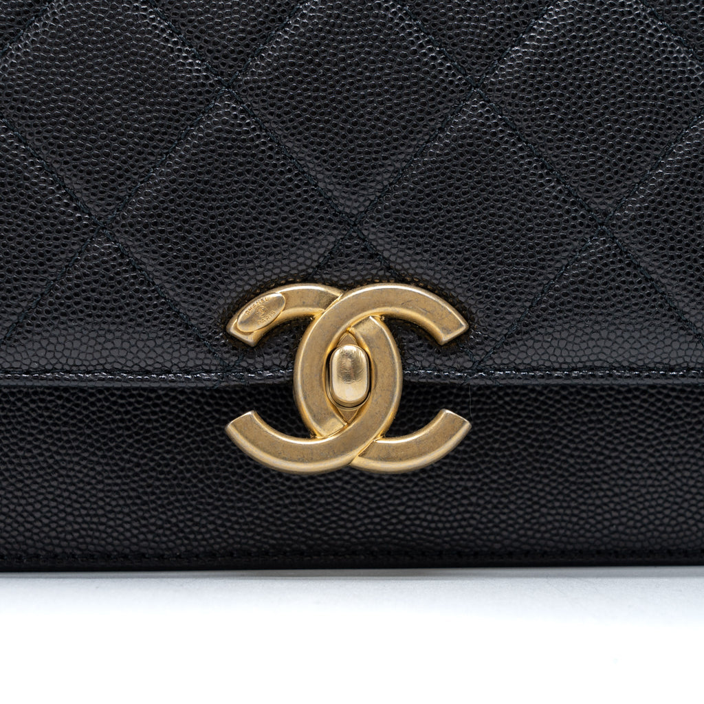 MESSENGER BAG CAVIAR BLACK BRUSHED GHW (MICROCHIP)