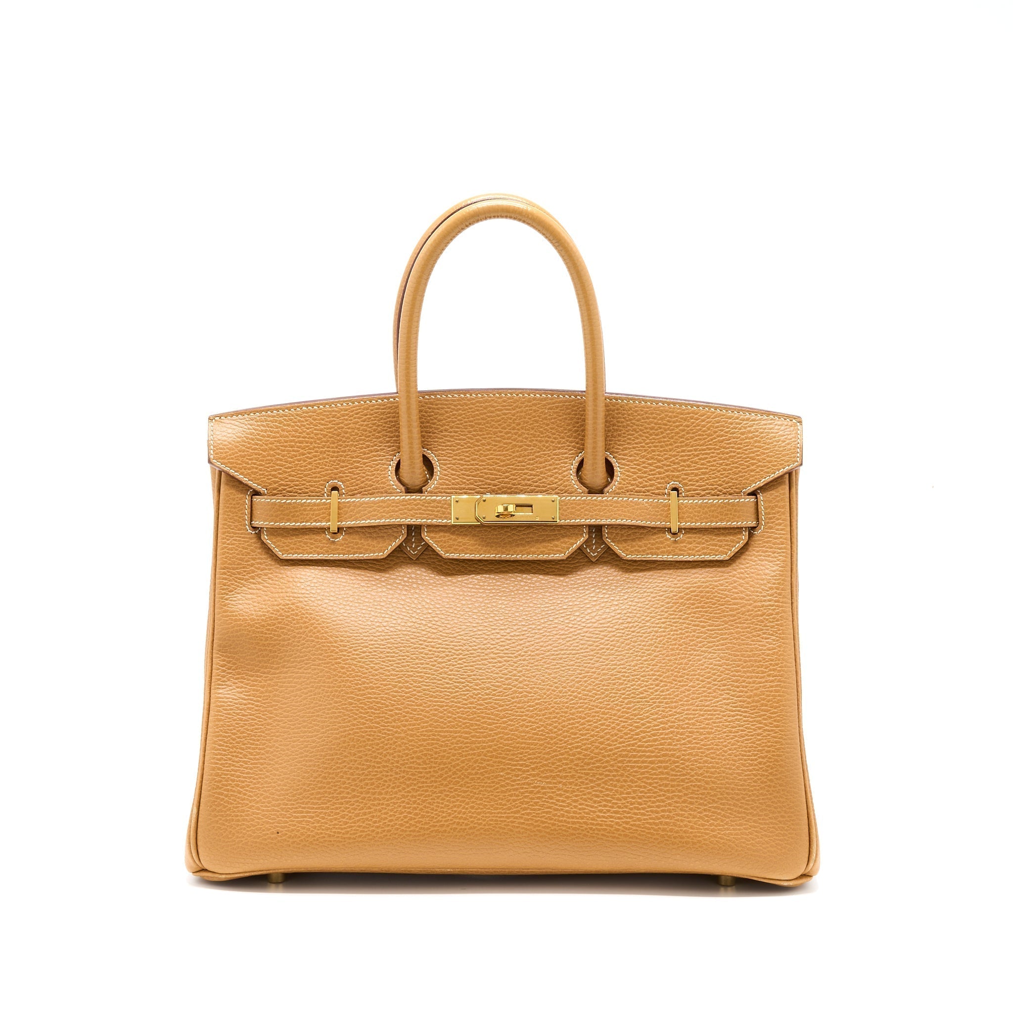 HERMES VINTAGE BIRKIN 35 COURCHEVEL NATURAL SABLE GHW