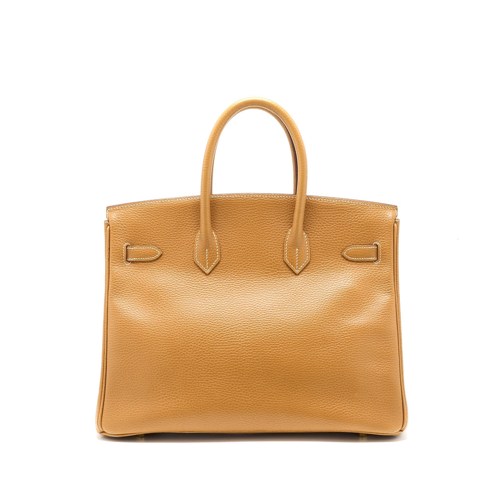 HERMES VINTAGE BIRKIN 35 COURCHEVEL NATURAL SABLE GHW