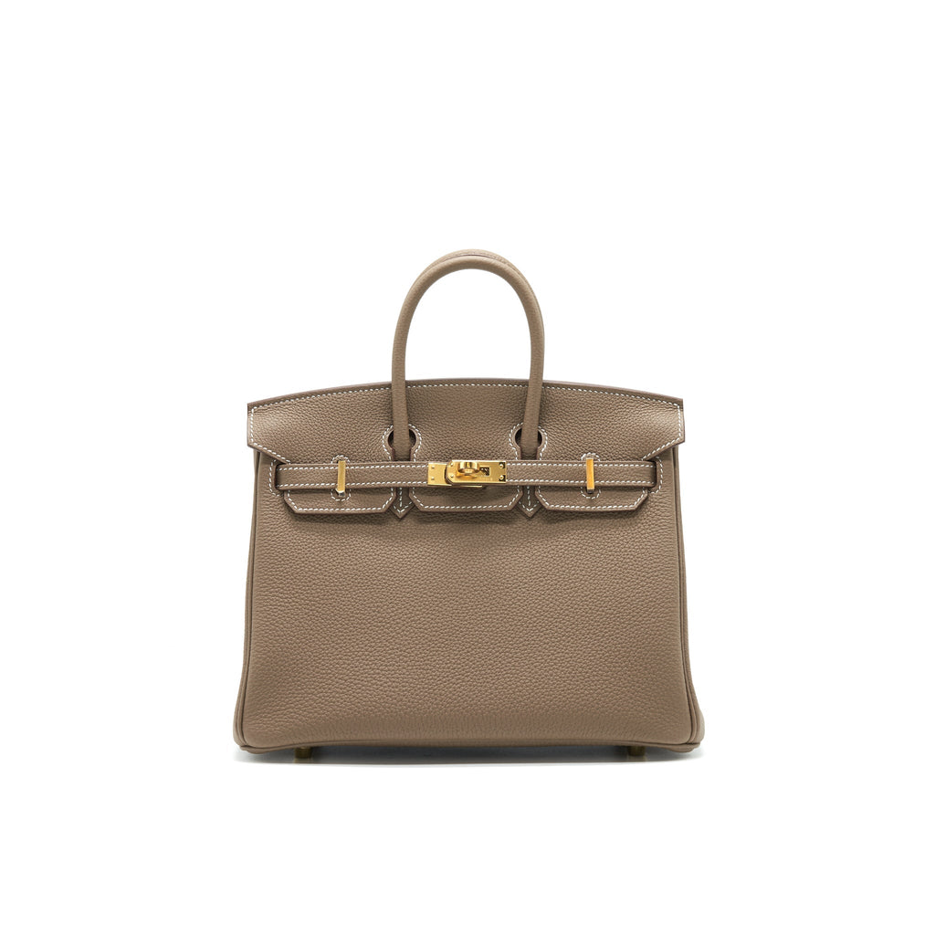 HERMES BIRKIN 25 TOGO LEATHER ETOUPE GHW