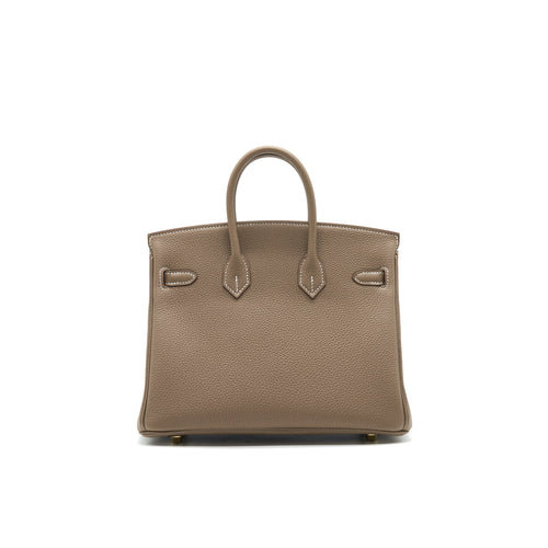 HERMES BIRKIN 25 TOGO LEATHER ETOUPE GHW