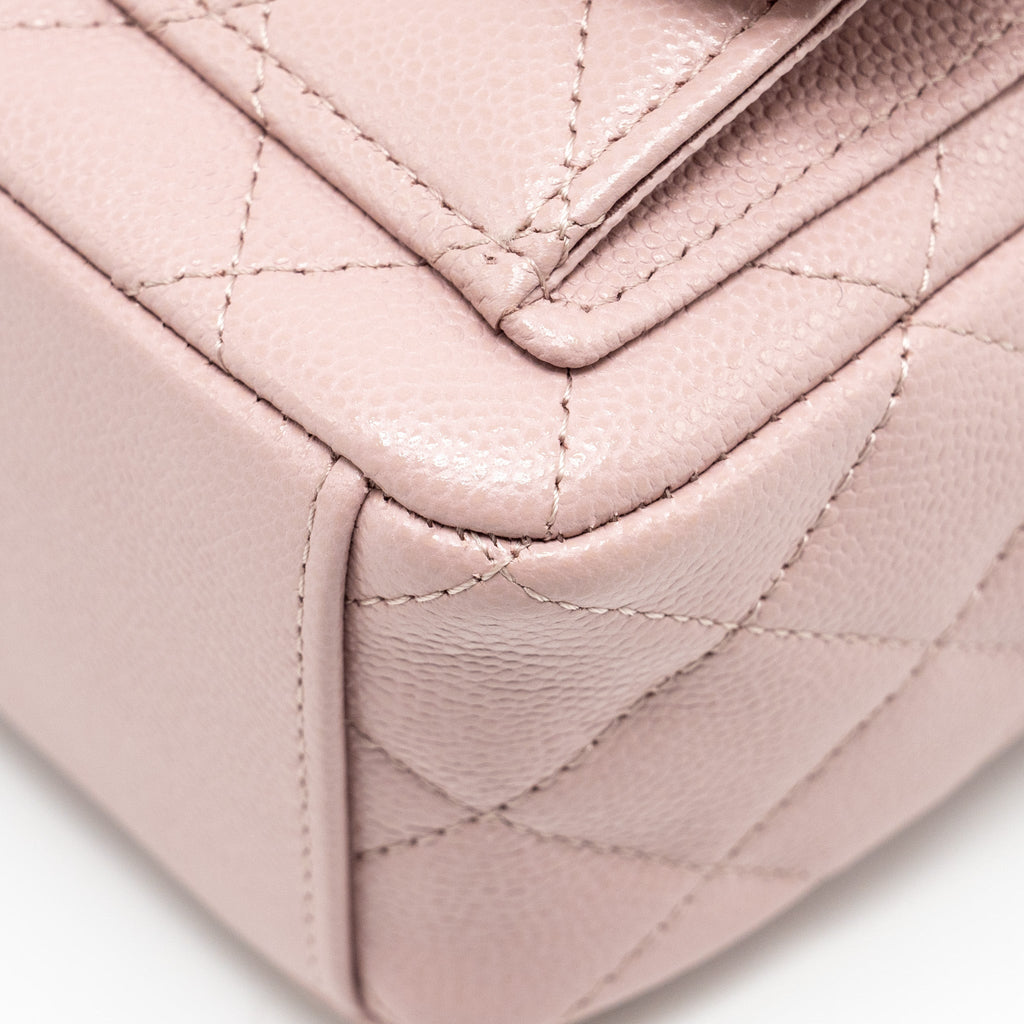 24P CLASSIC MINI BACKPACK CAVIAR LIGHT PINK SHW (MICROCHIP)