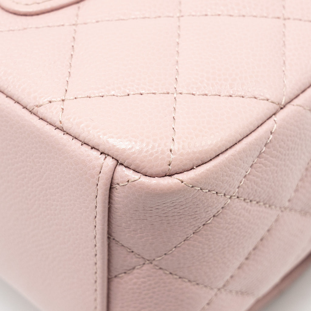 24P CLASSIC MINI BACKPACK CAVIAR LIGHT PINK SHW (MICROCHIP)