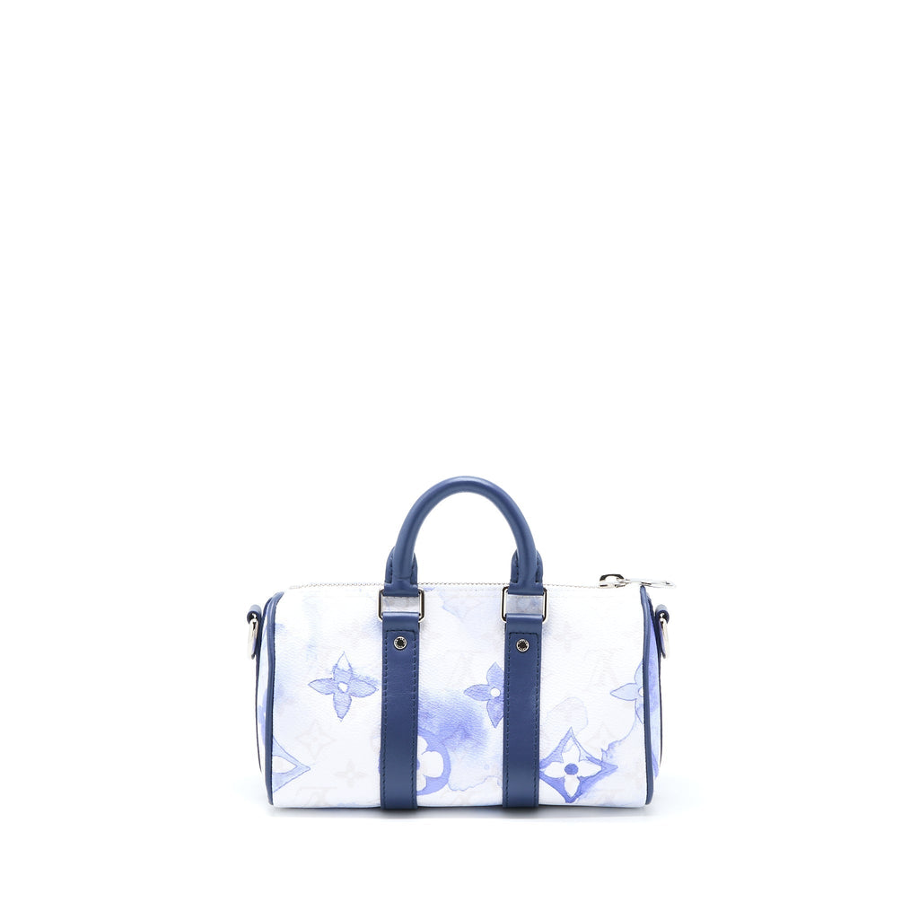 KEEPALL XS MONOGRAM WATERCOLOUR BLUE CANVAS SHW