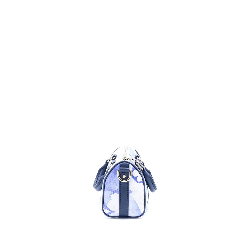 KEEPALL XS MONOGRAM WATERCOLOUR BLUE CANVAS SHW