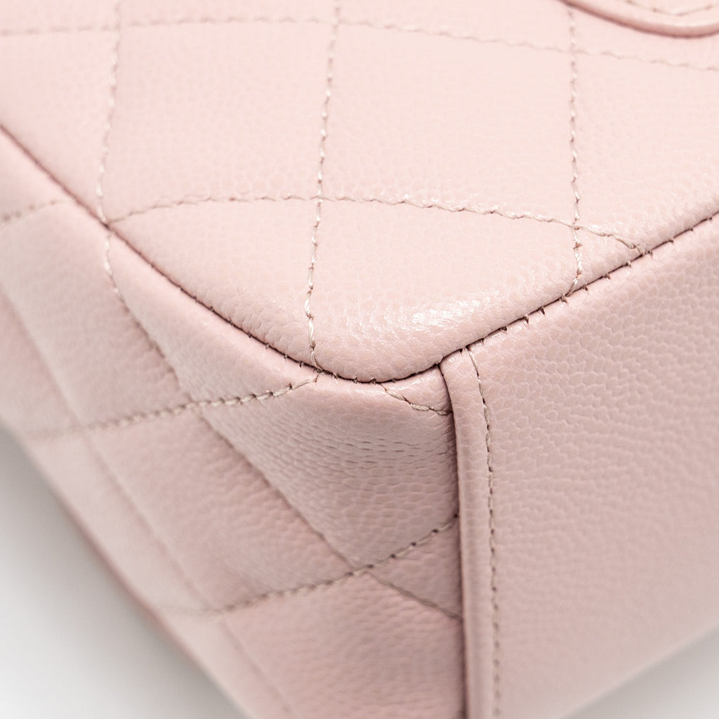 24P CLASSIC MINI BACKPACK CAVIAR LIGHT PINK SHW (MICROCHIP)