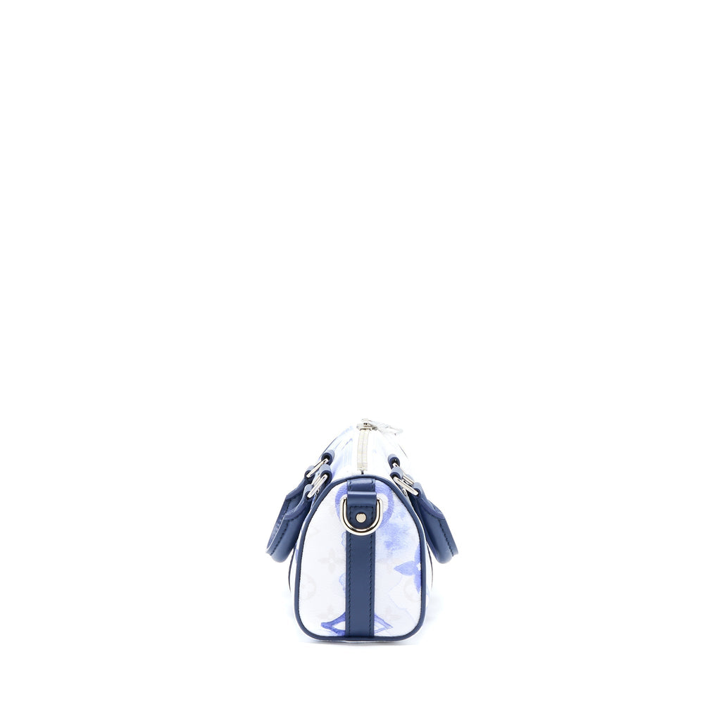 KEEPALL XS MONOGRAM WATERCOLOUR BLUE CANVAS SHW