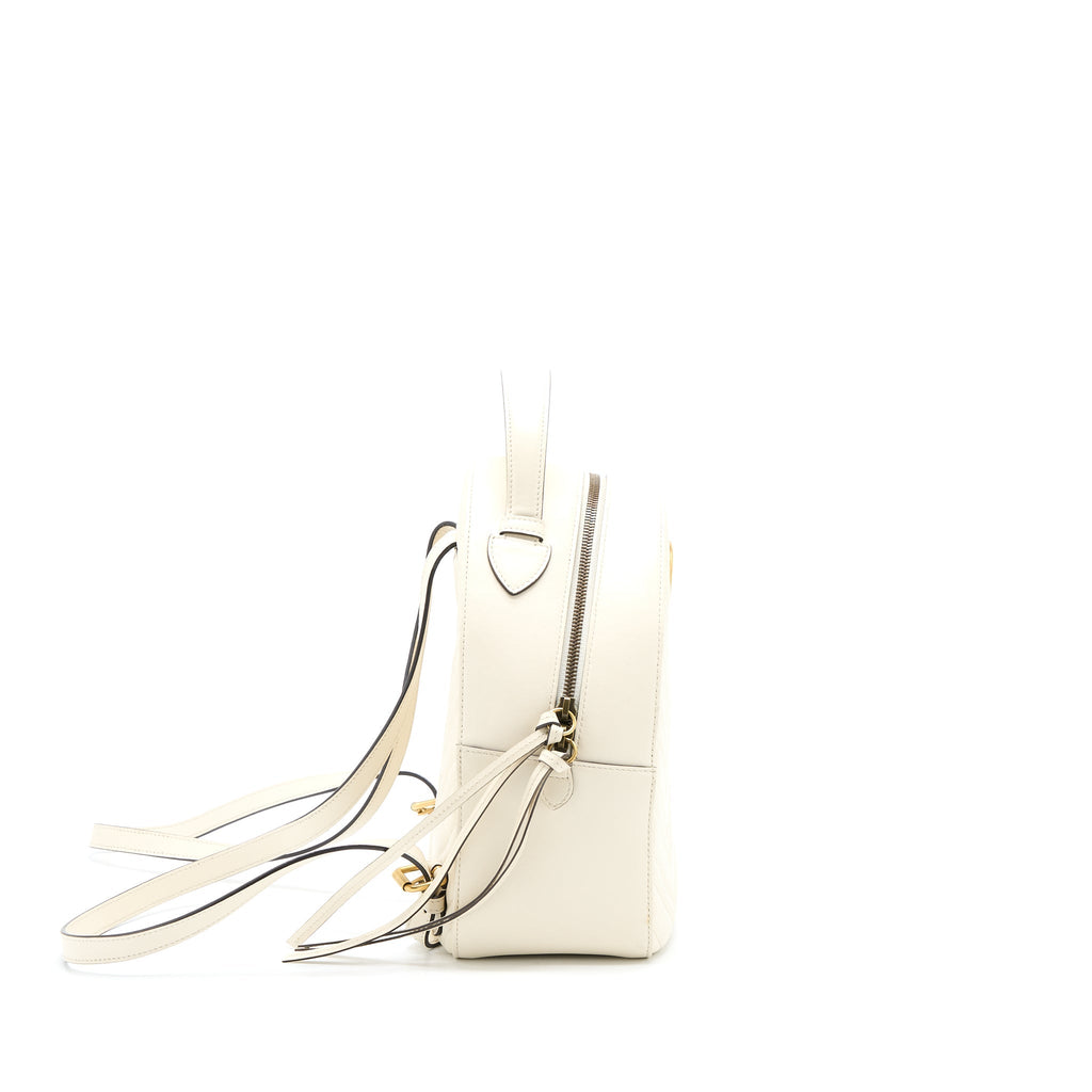 GG MARMONT BACKPACK CALFSKIN WHITE GHW