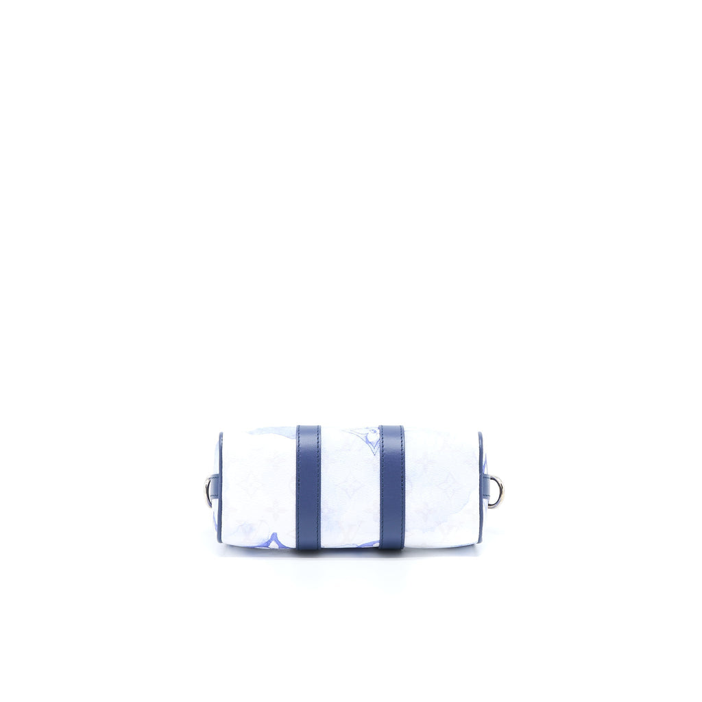 KEEPALL XS MONOGRAM WATERCOLOUR BLUE CANVAS SHW