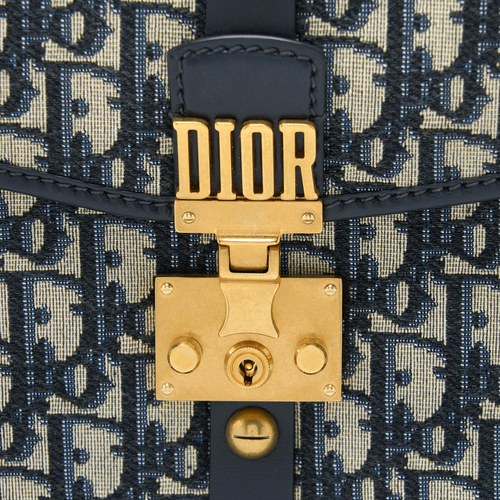 ADDICT VERTICAL MESSENGER BAG OBLIQUE CANVAS BLUE GHW