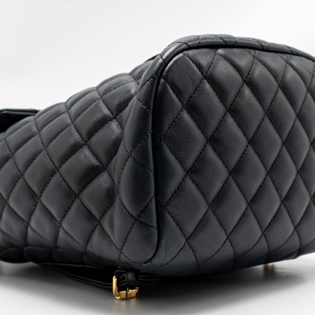 SMALL URBAN SPIRIT QUILTED BACKPACK CALFSKIN BLACK GHW