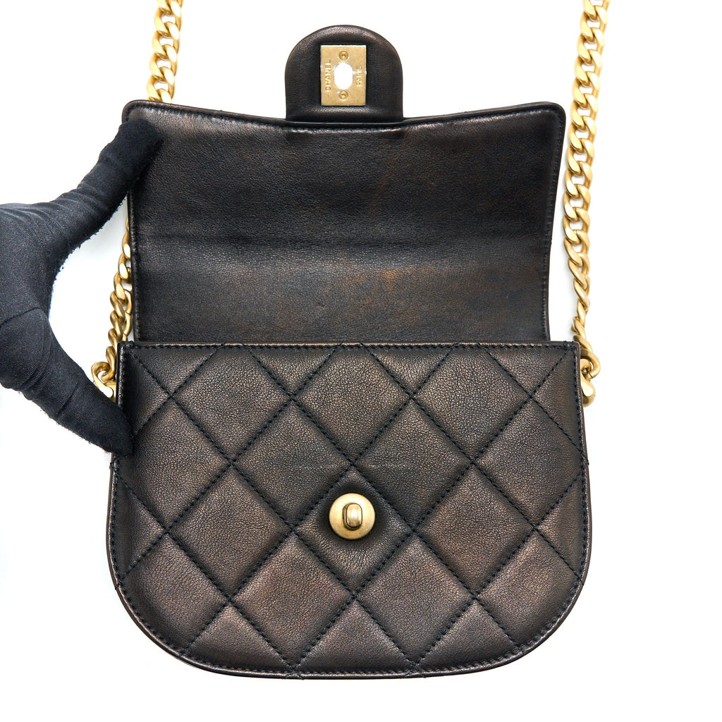 21S MOON MESSENGER BAG CALFSKIN BLACK GHW