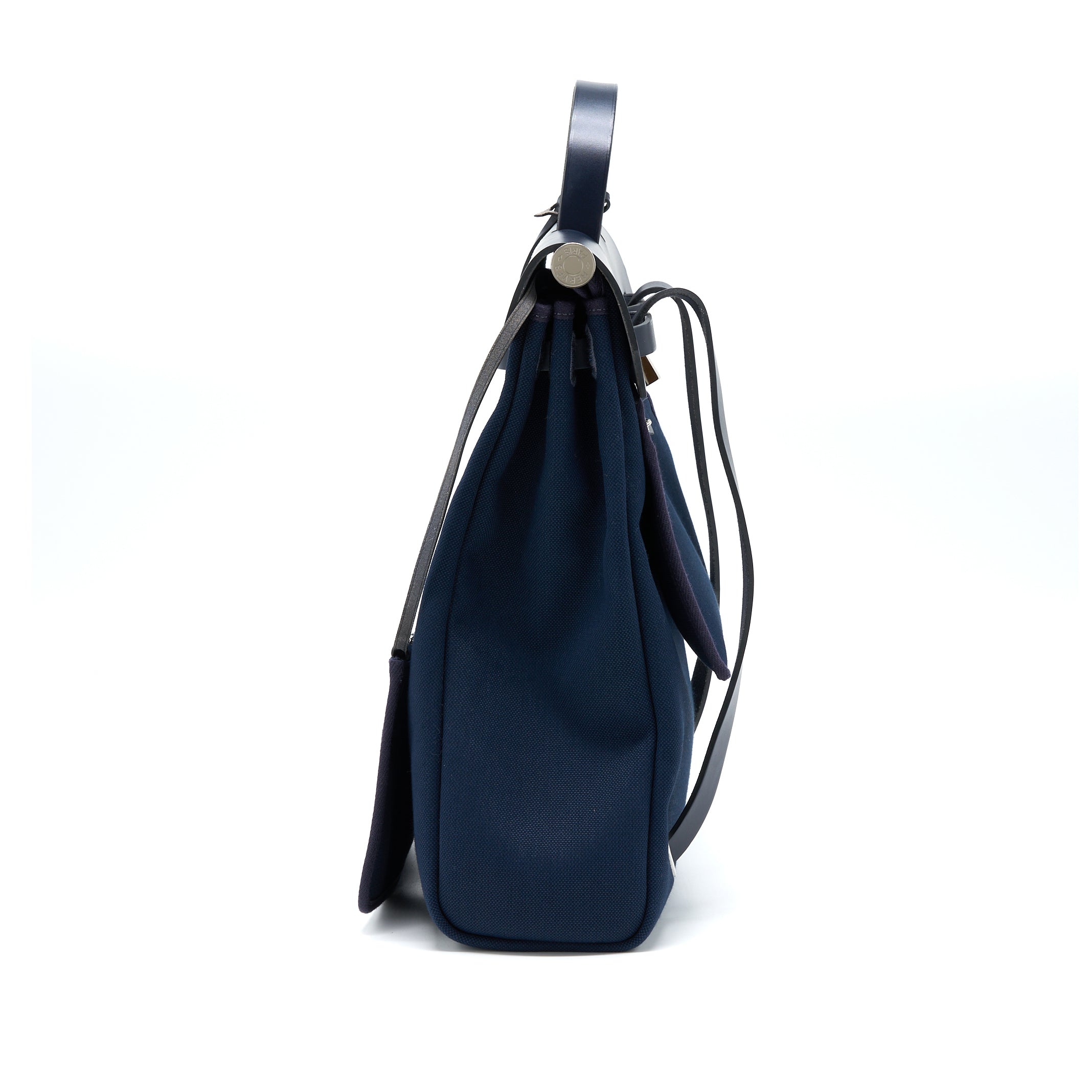 HERBAG BACKPACK CANVAS/LEATHER DARK BLUE/BLACK SHW