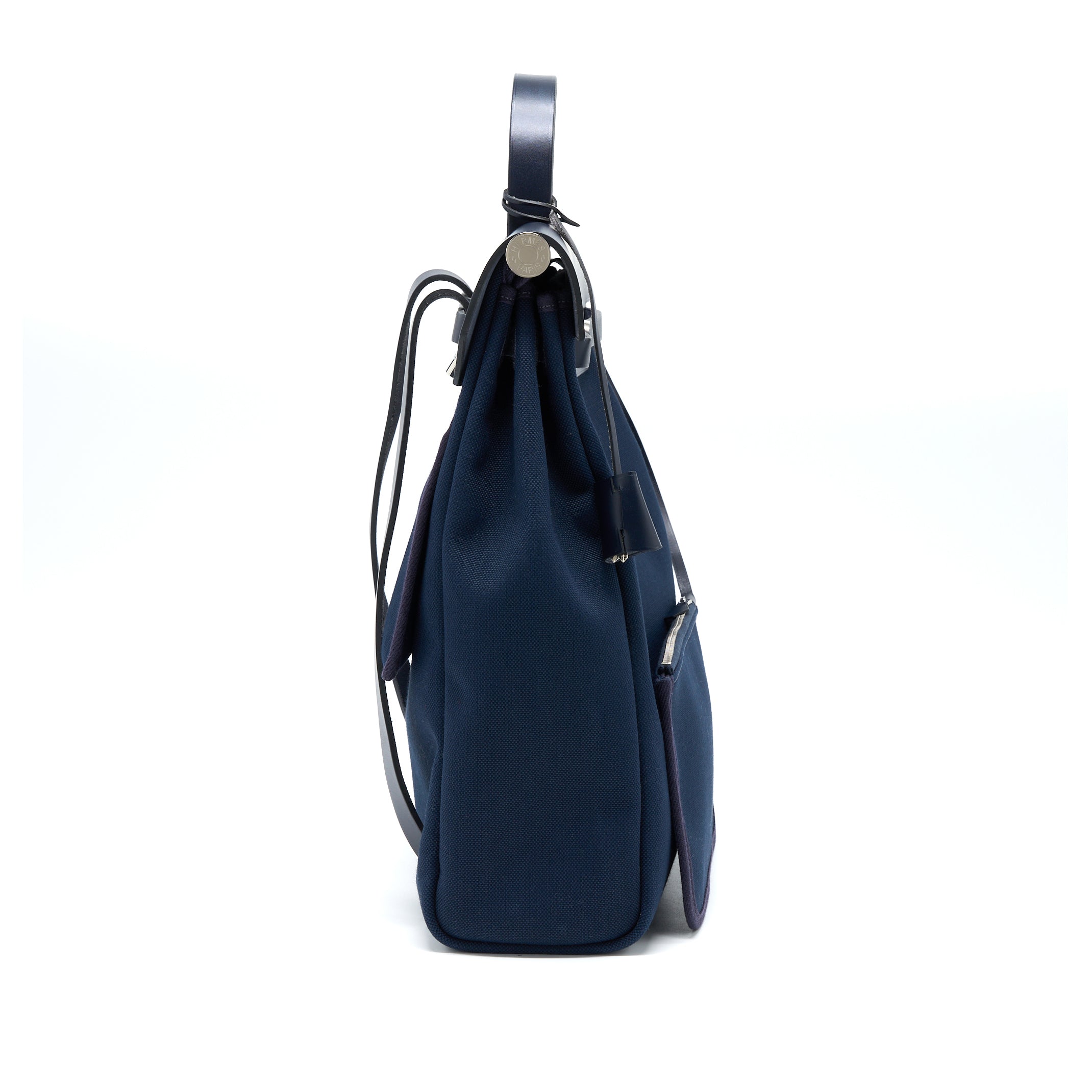 HERBAG BACKPACK CANVAS/LEATHER DARK BLUE/BLACK SHW