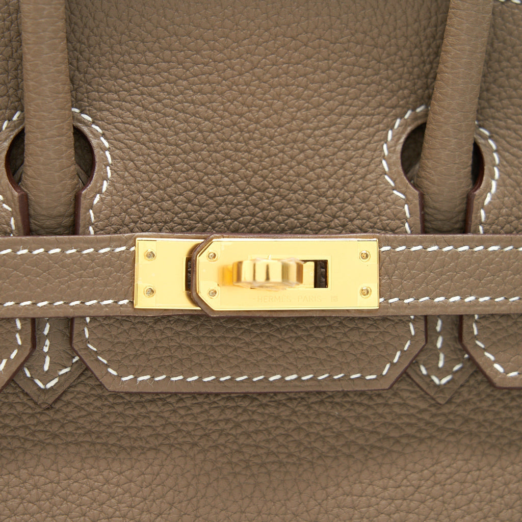 HERMES BIRKIN 25 TOGO LEATHER ETOUPE GHW