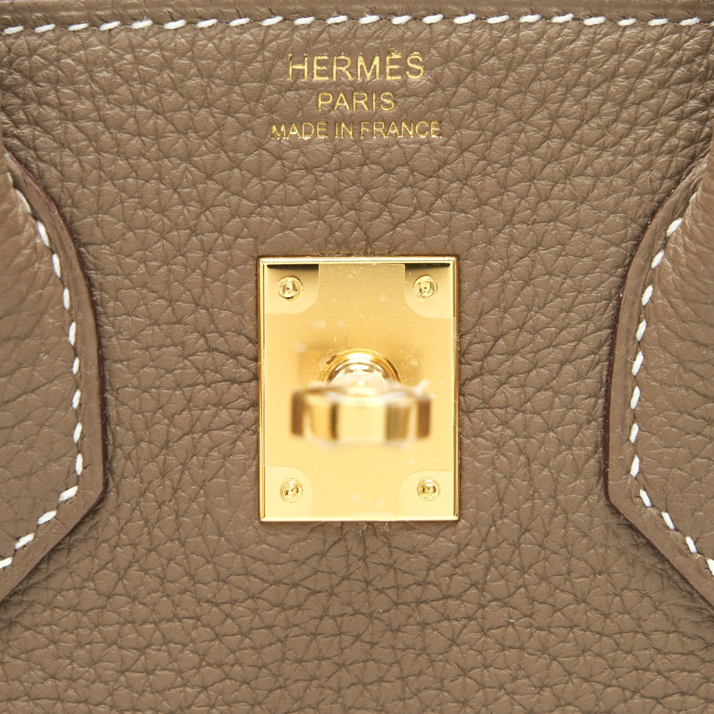 HERMES BIRKIN 25 TOGO LEATHER ETOUPE GHW