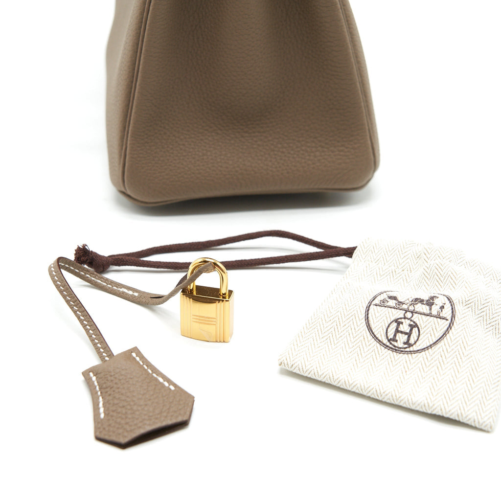 HERMES BIRKIN 25 TOGO LEATHER ETOUPE GHW
