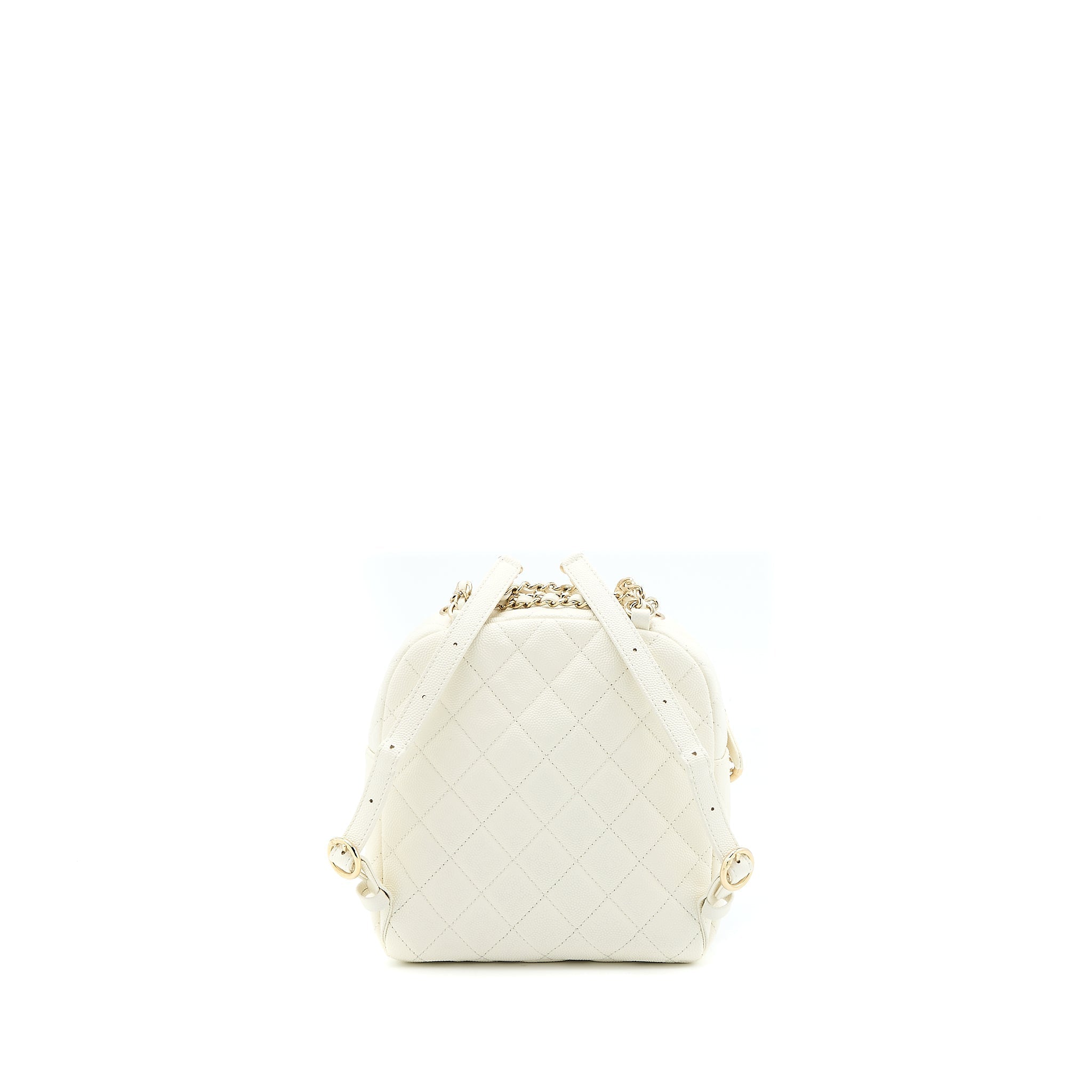 QUILTED MINI CC DAY BACKPACK CAVIAR WHITE LGHW