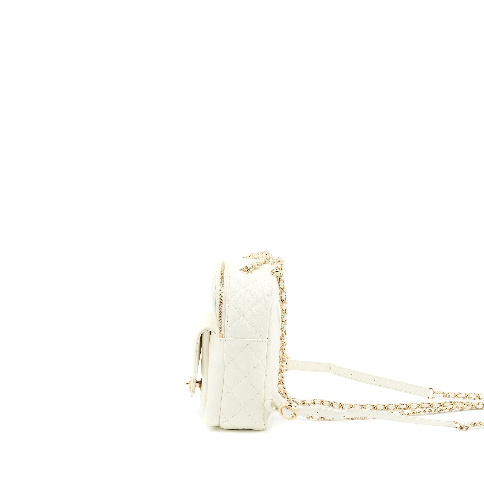 QUILTED MINI CC DAY BACKPACK CAVIAR WHITE LGHW