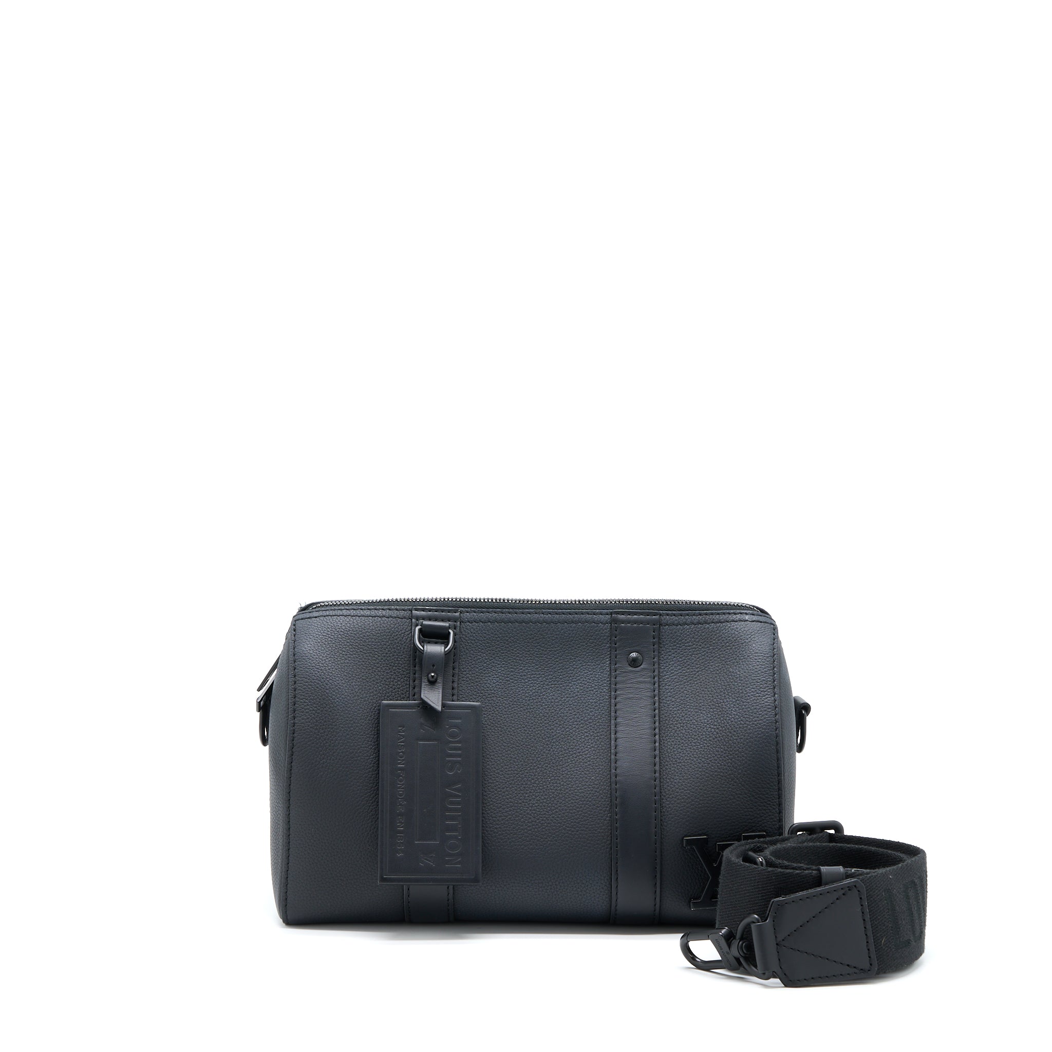 CITY KEEPALL GRAINED CALFSKIN BLACK WITH BLACK HARDWARE (NEW VERSION)