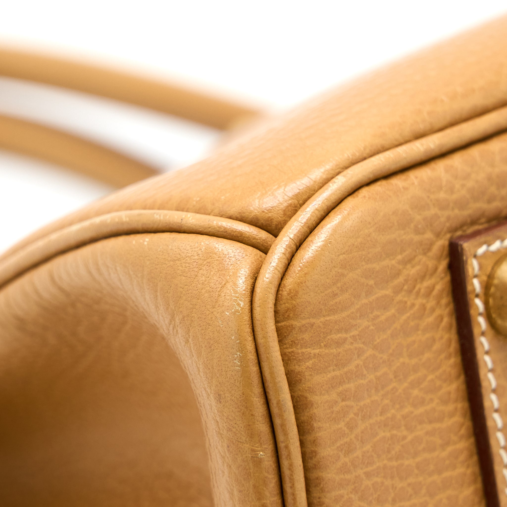 HERMES VINTAGE BIRKIN 35 COURCHEVEL NATURAL SABLE GHW