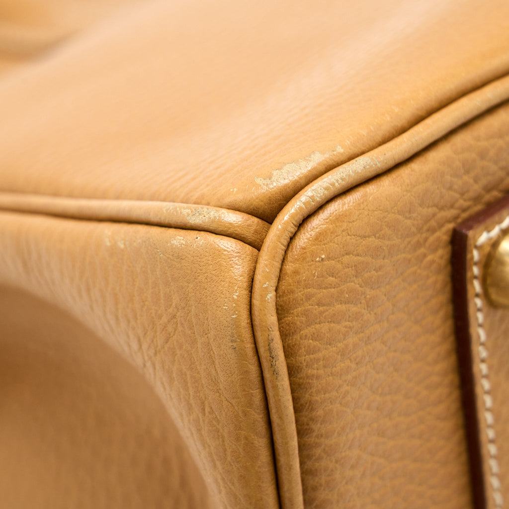 HERMES VINTAGE BIRKIN 35 COURCHEVEL NATURAL SABLE GHW
