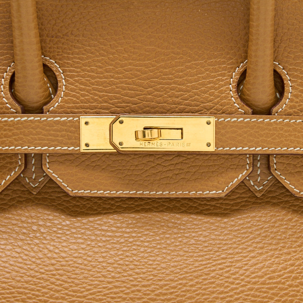 HERMES VINTAGE BIRKIN 35 COURCHEVEL NATURAL SABLE GHW
