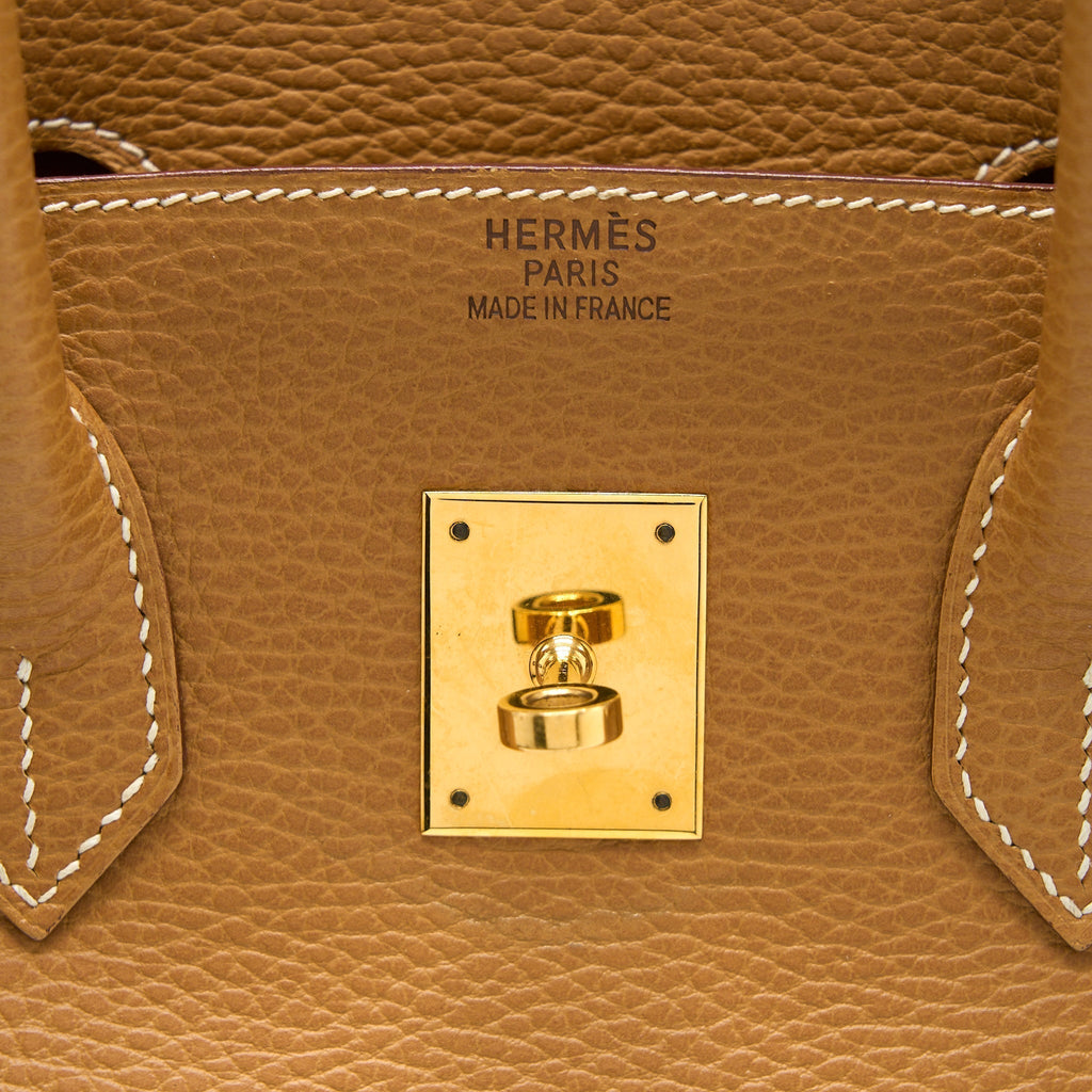 HERMES VINTAGE BIRKIN 35 COURCHEVEL NATURAL SABLE GHW