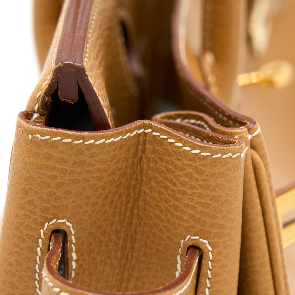 HERMES VINTAGE BIRKIN 35 COURCHEVEL NATURAL SABLE GHW