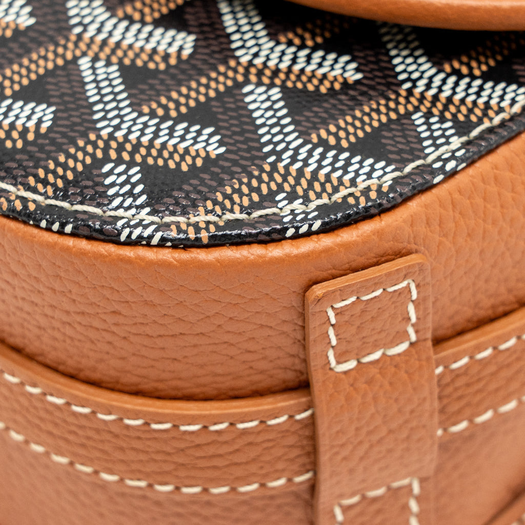 BELVEDERE PM MESSENGER BAG GOYARDINE CANVAS / CALFSKIN BLACK/TAN SHW