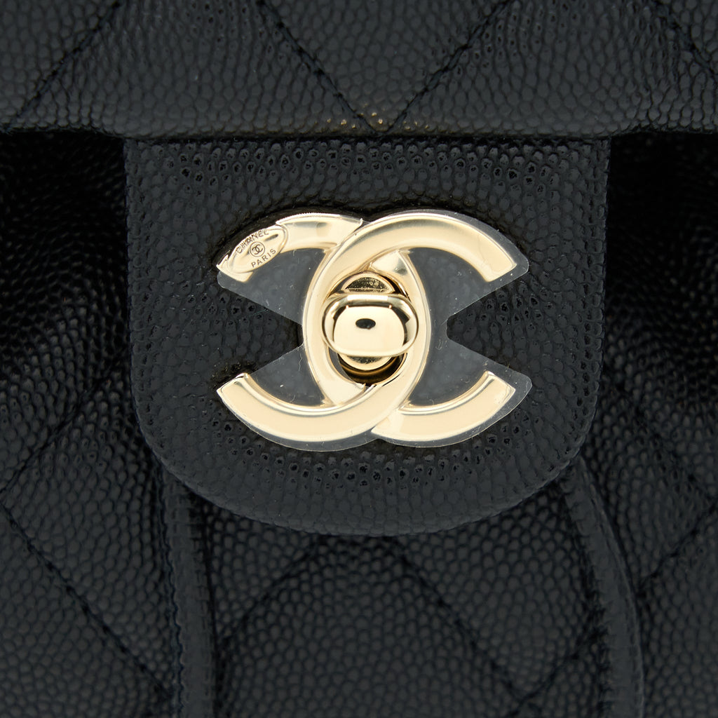 23P MINI FLAP BACKPACK CAVIAR BLACK LGHW (MICROCHIP)