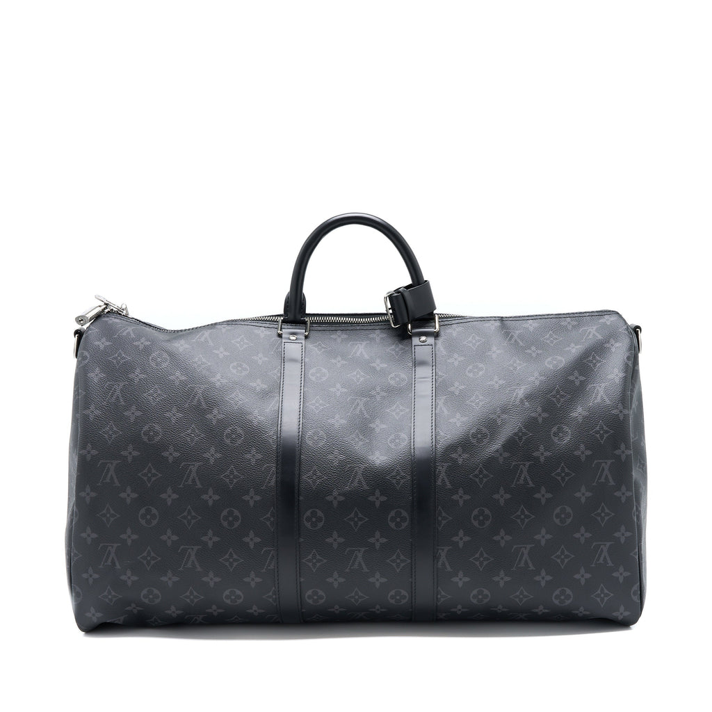 KEEPALL 55 WITH SHOULDER STRAP MONOGRAM ECLIPSE CANVAS SHW