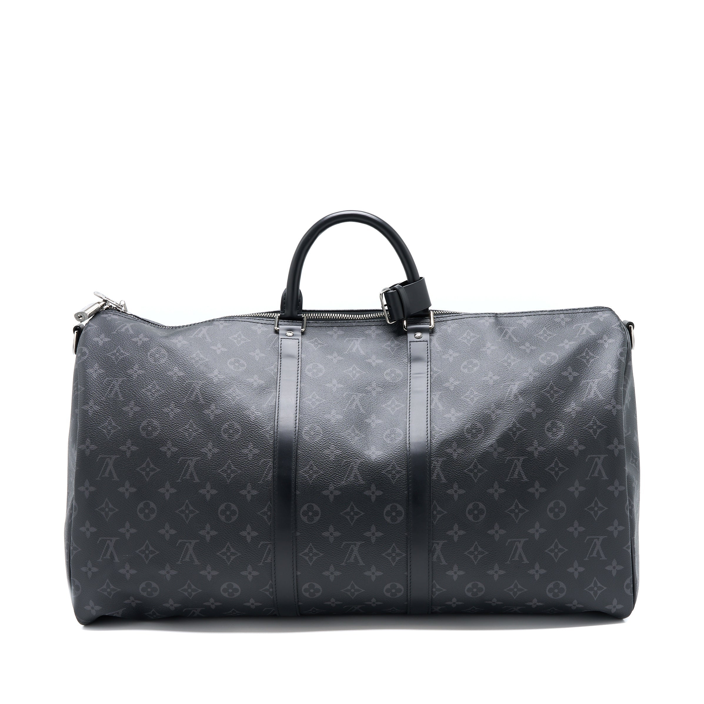 KEEPALL 55 WITH SHOULDER STRAP MONOGRAM ECLIPSE CANVAS SHW