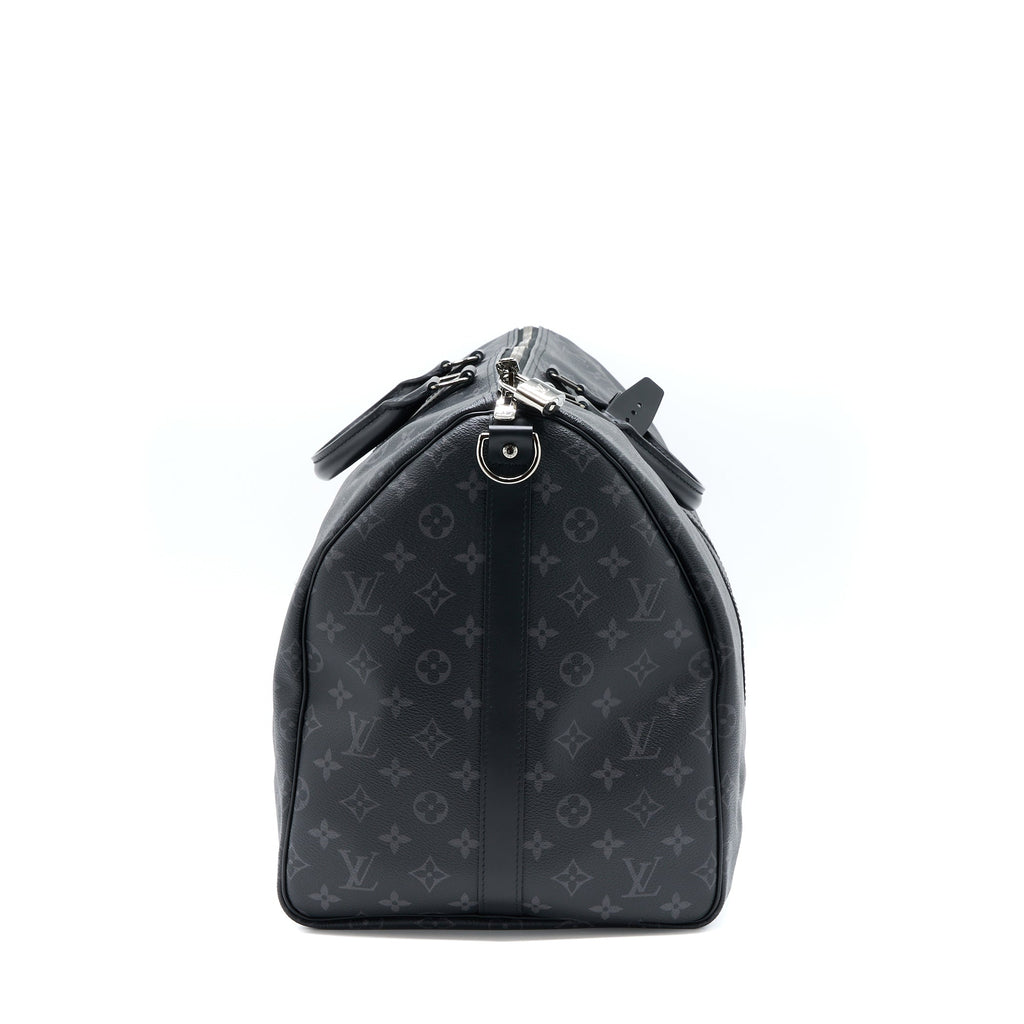 KEEPALL 55 WITH SHOULDER STRAP MONOGRAM ECLIPSE CANVAS SHW
