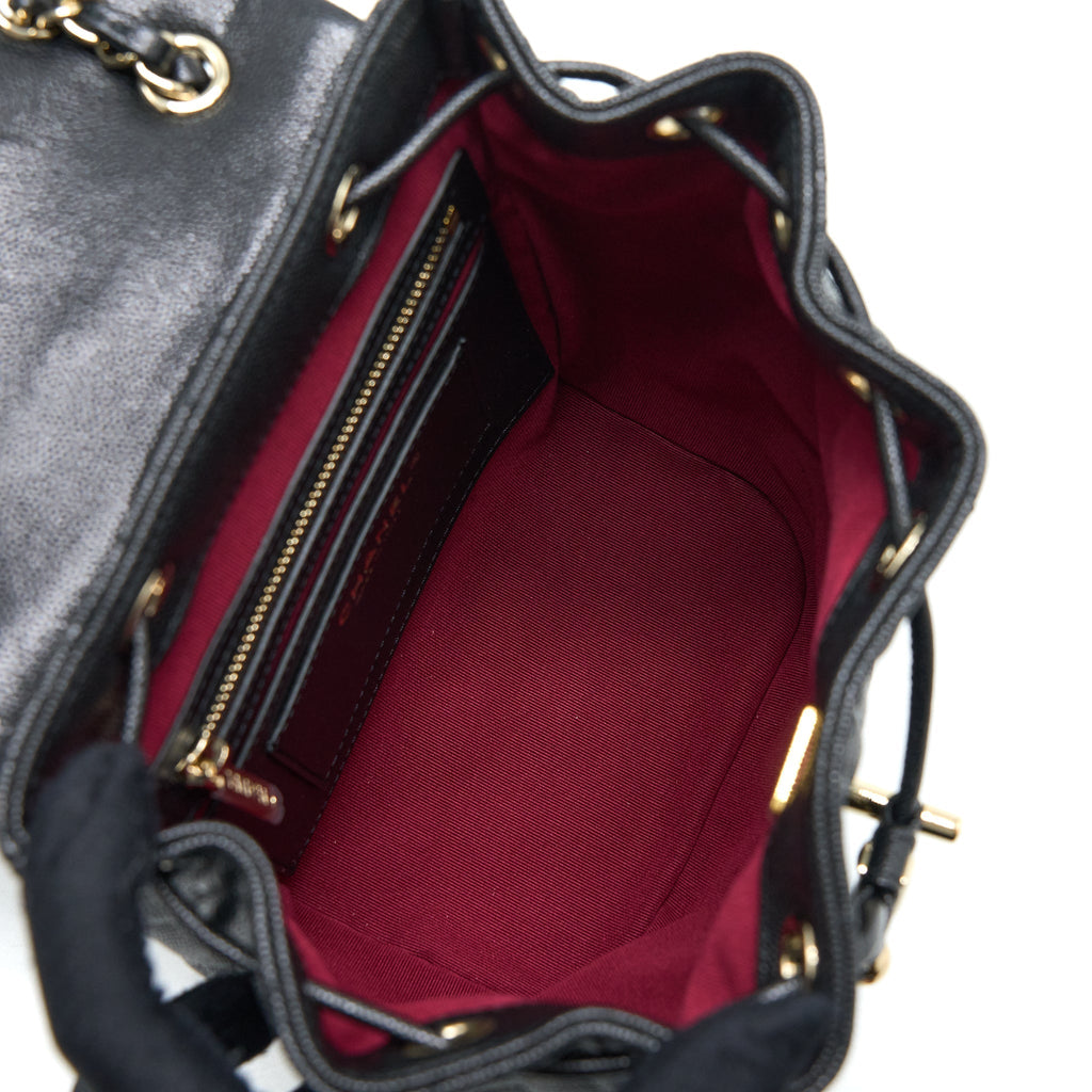 23P MINI FLAP BACKPACK CAVIAR BLACK LGHW (MICROCHIP)