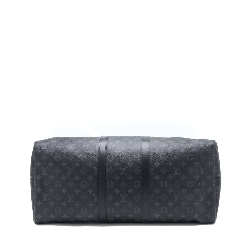 KEEPALL 55 WITH SHOULDER STRAP MONOGRAM ECLIPSE CANVAS SHW