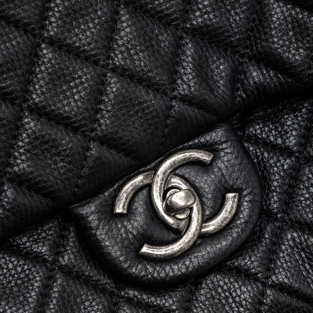 XXL CLASSIC TRAVEL FLAP CALFSKIN BLACK RUTHENIUM HARDWARE