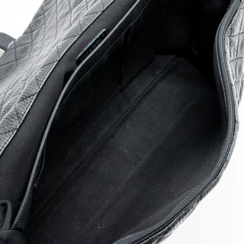 XXL CLASSIC TRAVEL FLAP CALFSKIN BLACK RUTHENIUM HARDWARE