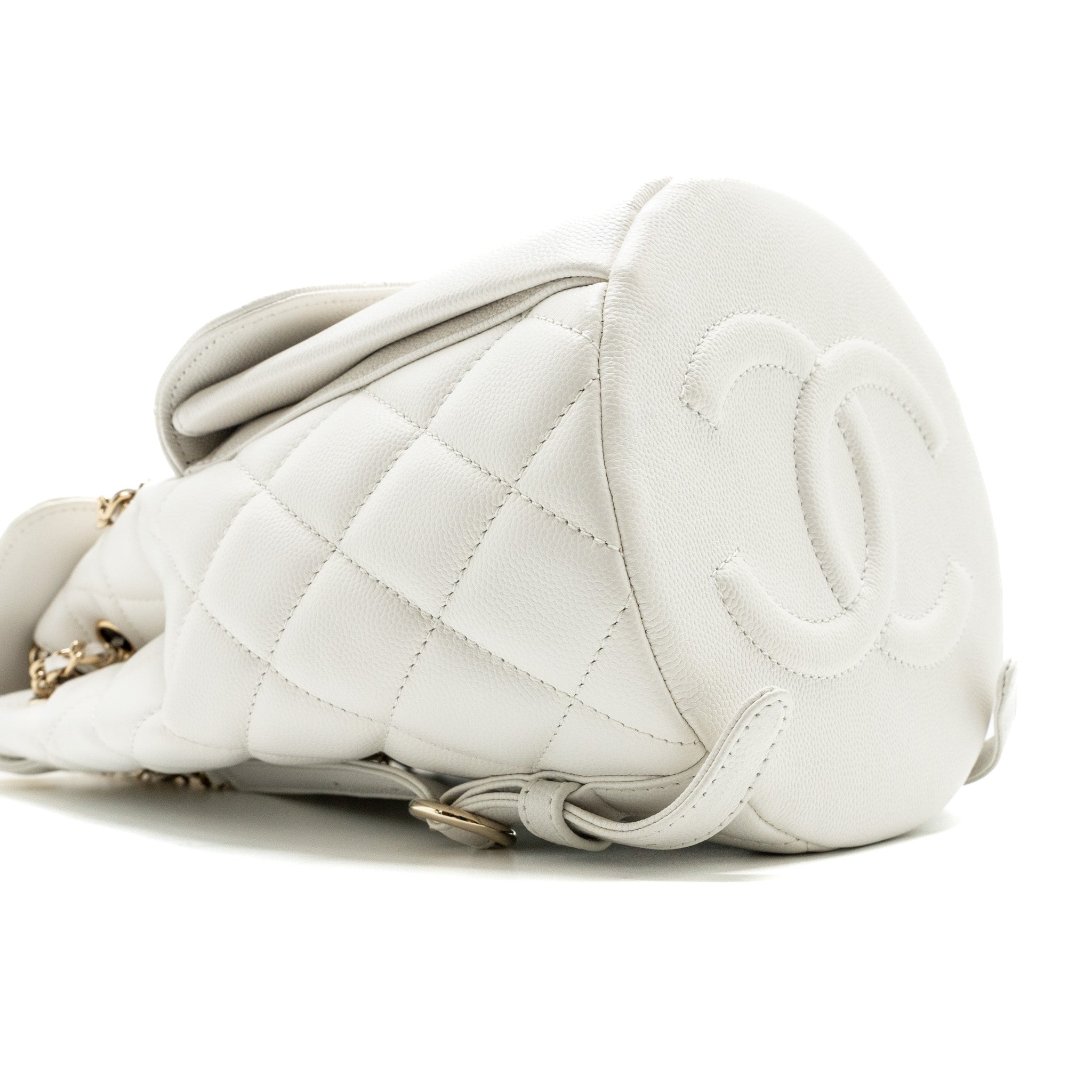 22S MINI BACKPACK GRAINED CALFSKIN WHITE LGHW(MICROCHIP)