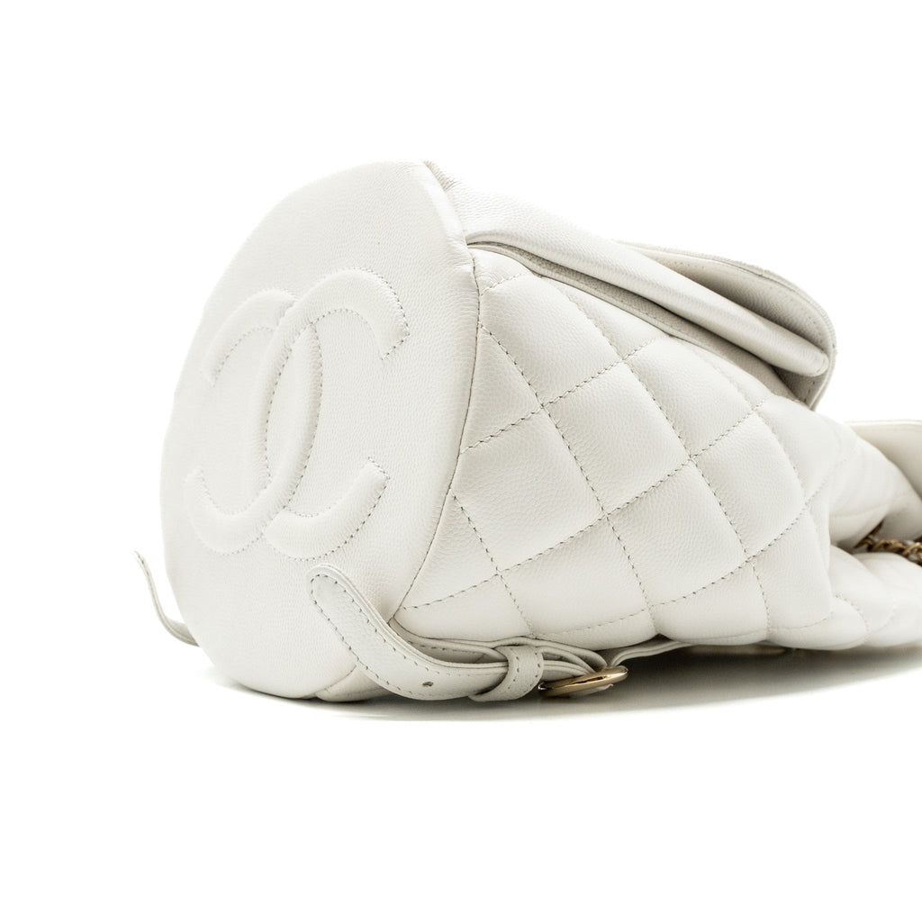 22S MINI BACKPACK GRAINED CALFSKIN WHITE LGHW(MICROCHIP)