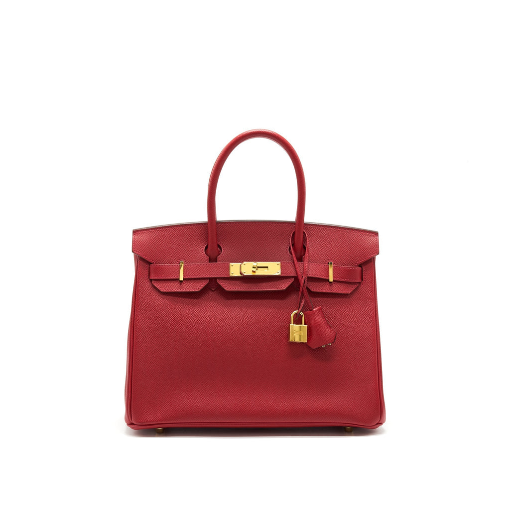 HERMES BIRKIN 30 Q5 ROUGE CASAQUE GOLD HARDWARE